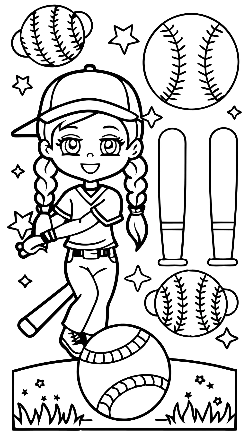 coloriage softball